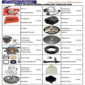 REPUESTOS MOTOSIERRA KOMATSU ZENOAH 6200 #1