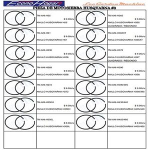 JUEGO DE ANILLO MOTOSIERRA HUSQVARNA