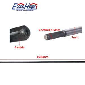 EJE CENTRO CORTAGRAMA CUADRADO 5.5mmX5.5mm 7mmX1530mm