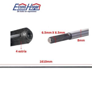 EJE CENTRO CORTAGRAMA CUADRADO 6.5mmX6.5mm 8mmX1610mm