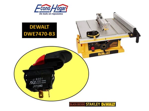 SWITCH SIERRA DE MESA 10" DEWALT DWE7470-B3