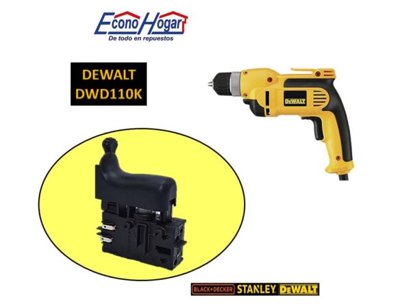 SWITCH TALADRO 3/8" DEWALT DWD110K