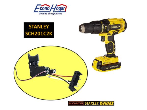 SWITCH TALADRO INALAMBRICO 1/2" 20V STANLEY SCH201C2K