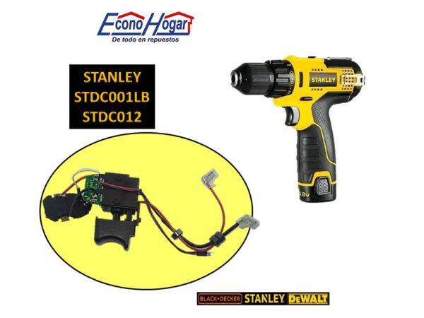 SWITCH TALADRO INALAMBRICO 3/8" 10.8V STANLEY STDC001LB