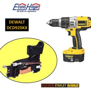 SWITCH TALADRO INALAMBRICO 1/2" 14.4V DEWALT DCD920KX