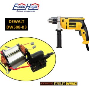 SWITCH CON CAMPO Y BROCHA CARBON TALADRO 1/2" DEWALT DW508-B3