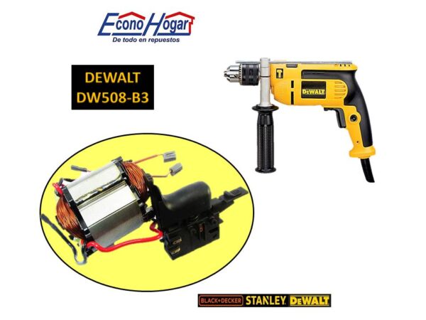 SWITCH CON CAMPO Y BROCHA CARBON TALADRO 1/2" DEWALT DW508-B3