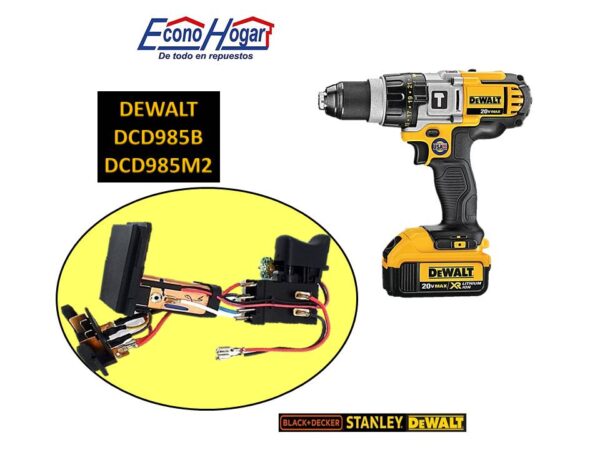 SWITCH TALADRO INALAMBRICO 18V 20V DEWALT DCD985B