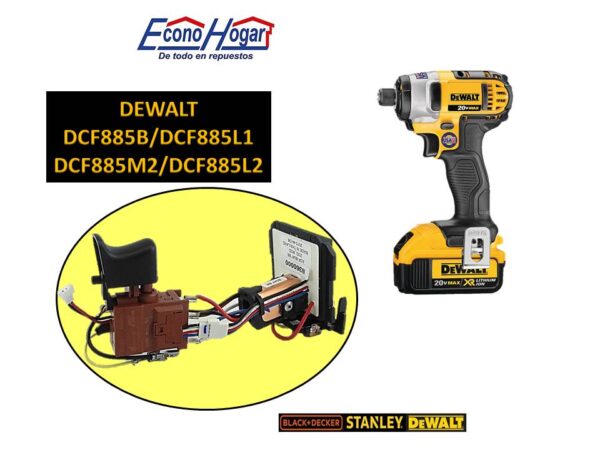 SWITCH ATORNILLADOR DE IMPACTO INALAMBRICO DCF885B