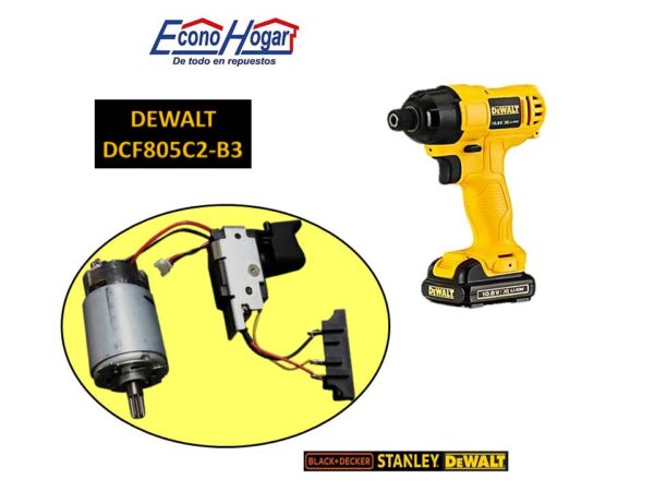 SWITCH CON MOTOR TALADRO INALAMBRICO DEWALT DCF805C2-B3