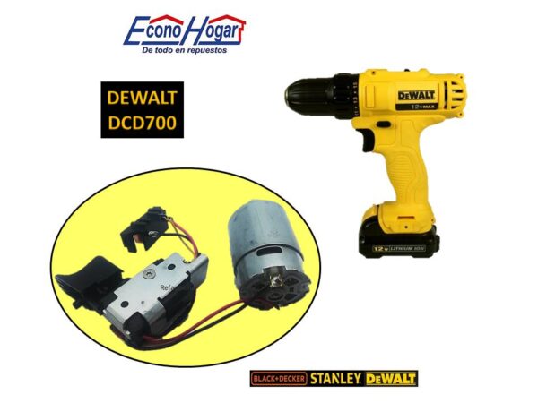 SWITCH CON MOTOR TALADRO INALAMBRICO DEWALT DCD700