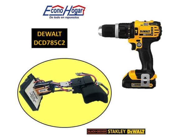 SWITCH CON MODULO TALADRO INALAMBRICO DEWALT DCD785C2