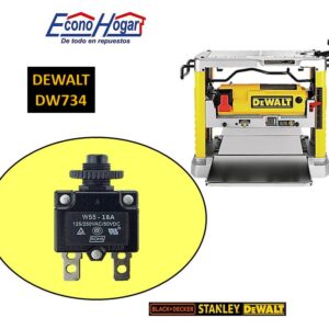 SWITCH OVERLOAD PROTECTOR 18AMP CEPILLO CANTEADOR 12-1/2" DEWALT DW734 T20