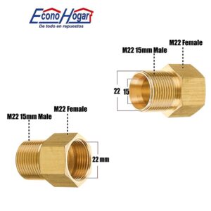CONECTOR NIPPLER M22-1.5F X M22-1.5M HEMBREA/MACHO