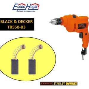 BROCHA CARBON TALADRO BLACK & DECKER 3/8" TB550-B3