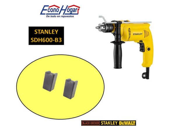 BROCHA CARBON TALADRO STANLEY PERCUTO 1/2" SDH600-B3