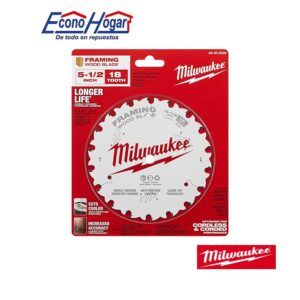 DISCO DE CORTE MADERA 5-1/2" 18T DIENTES MILWAUKEE PARA SIERRA CIRCULAR