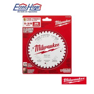 DISCO DE CORTE MADERA 5-3/8" 36T DIENTES CORTE FINO MILWAUKEE PARA SIERRA CIRCULAR