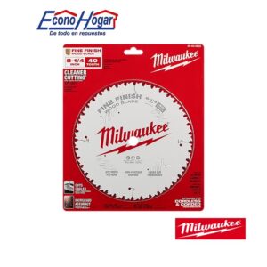 DISCO DE CORTE MADERA 8-1/4" 40T DIENTES CORTE FINO MILWAUKEE PARA SIERRA CIRCULAR