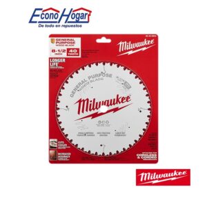 DISCO DE CORTE MADERA 8-1/4" 40T DIENTES MILWAUKEE PARA SIERRA CIRCULAR