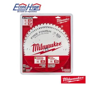 DISCO DE CORTE MADERA 12" 44T + 60T DIENTES MILWAUKEE SIERRA INGLETADOR