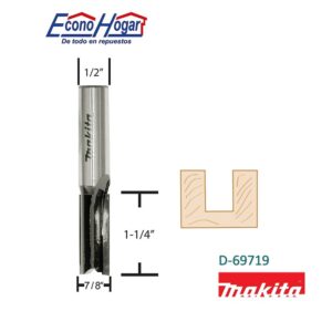 BROCA (FRESADORA) DE ROUTER RECTA 2 FILOS 1/2" X 7/8" X 2-7/8" MAKITA