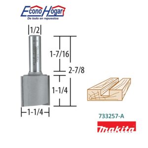 BROCA (FRESADORA) DE ROUTER RECTA 2 FILOS 1/2" X 1-1/4" X 1-1/4" MAKITA