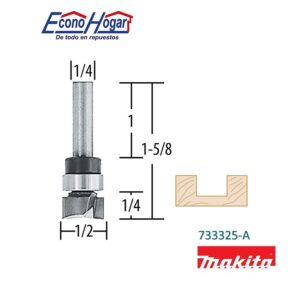 BROCA (FRESADORA) DE ROUTER BURIL 2 FILOS 1/4" X 1/2" X 1/4" MAKITA