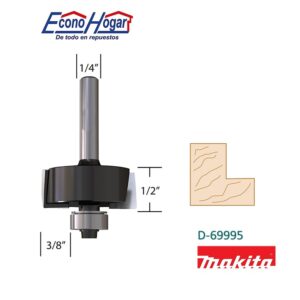 BROCA (FRESADORA) DE ROUTER ENCAJE 2 FILOS 1/4" X 1/4" X 2-1/8" MAKITA