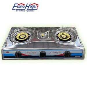 ESTUFA ENCENDIDA AUTOMATICA 3 FOGON CON QUEMADOR BRONCE