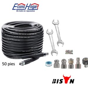 JUEGO DE MANGURE CON ACCESORIO PARA ALCANTARRILLADO 1/4" 50pies