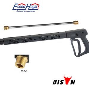 PISTOLA HIDROLAVADORA 5000PSI 350BAR ACOPLE RAPIDO 3/8" NEGRO CON GRIS