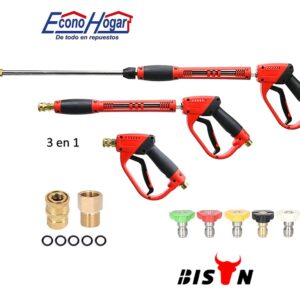 PISTOLA HIDROLAVADORA 3 en 1 CON ACCESORIOS 4000PSI ACOPLE RAPIDO 3/8"