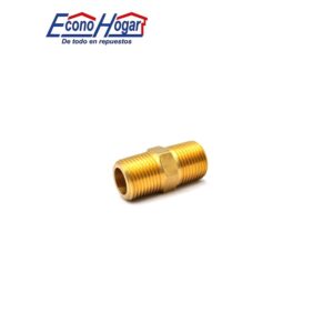 CONECTOR NIPPLE 1/4 X 1/4 BRONCE