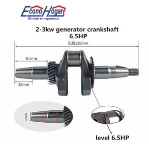 CIGÜEÑAL BOMBA AGUA GASOLINA 2" 6.5HP 23 EJE