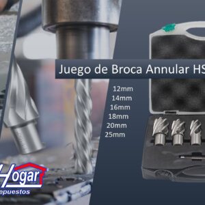JUEGO DE BROCA ANULAR HSS MILIMETRICA 6 PIEZA
