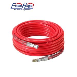 MANGUERA PARA COMPRESOR DE AIRE ROJA CON ALAMBRE 1/4" 20metros 3300PSI 228bar