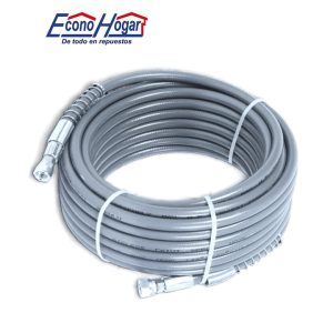 MANGUERA PARA COMPRESOR DE AIRE GRIS CON ALAMBRE 1/4" 13metros 3300PSI 228bar