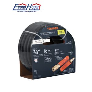 MANGUERA PARA COMPRESOR DE AIRE HULE 3/8 10metros 300PSI