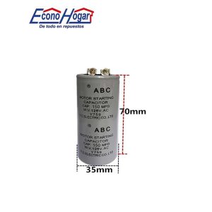 CAPACITADOR DE ARRANQUE DE MOTOR 125V 150mfd 150uf