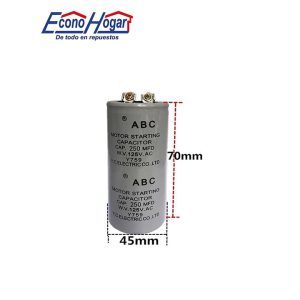CAPACITADOR DE ARRANQUE DE MOTOR 125V 250mfd 250uf