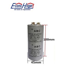 CAPACITADOR DE ARRANQUE DE MOTOR 125V 400mfd 400uf