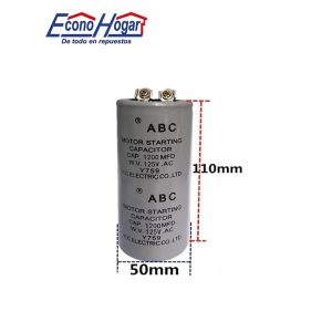 CAPACITADOR DE ARRANQUE DE MOTOR 125V 1200mfd 1200uf